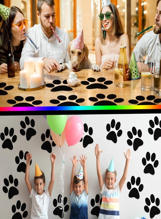 ReliThick 30 Pcs Paw Print Floor Decal 7.5" Large Pawprints Wall Cling Self Adhesive Footprint Floor Cling Window Stickers Wall Decal for Bedroom Living Room Decor(Black) - Image 4